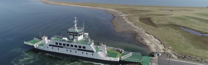 Feggesundfærgen ved havn på Mors